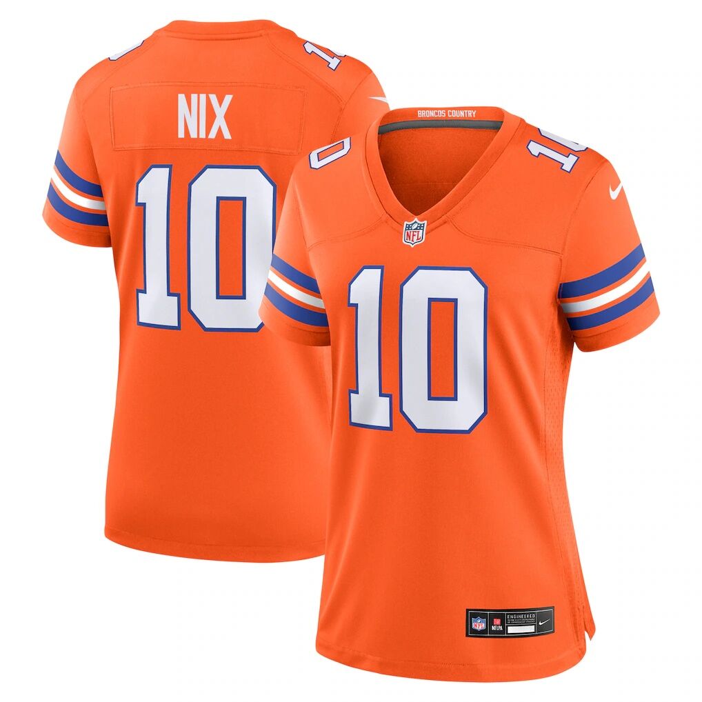 Bo Nix Denver Broncos Nike Women's Mile High Collection 1977 Throwback Player Game Jersey