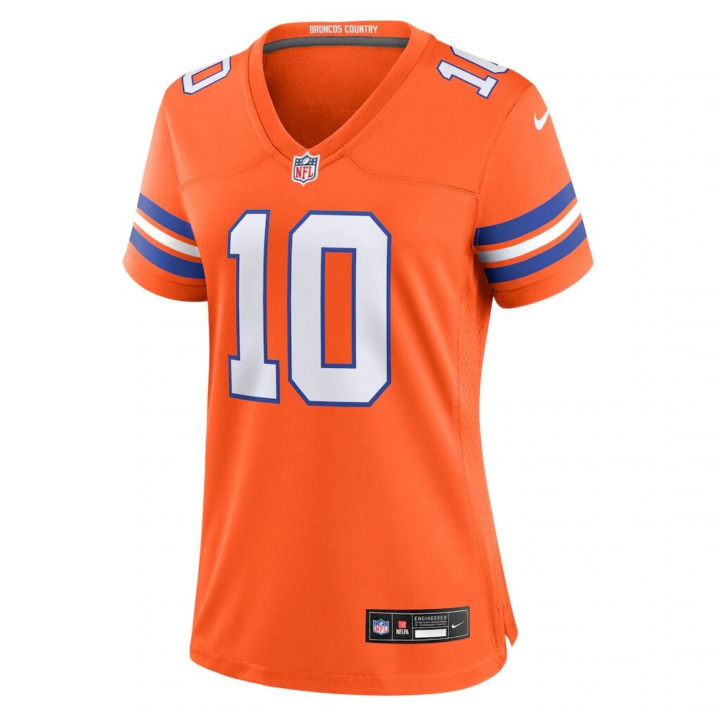 Bo Nix Denver Broncos Nike Women's Mile High Collection 1977 Throwback Player Game Jersey