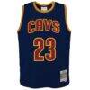 LeBron James Cleveland Cavaliers Mitchell & Ness Youth 2015/16 Hardwood Classics Swingman Jersey - Navy - Back View
