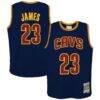 LeBron James Cleveland Cavaliers Mitchell & Ness Youth 2015/16 Hardwood Classics Swingman Jersey - Navy - Front View