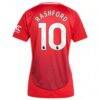 Marcus Rashford Manchester United adidas Women's 2024/25 Home Replica Player Jersey - Red - Detail View