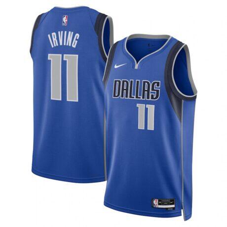 Kyrie Irving Dallas Mavericks Nike Unisex Badge Swingman Replica Jersey - Blue - Front View