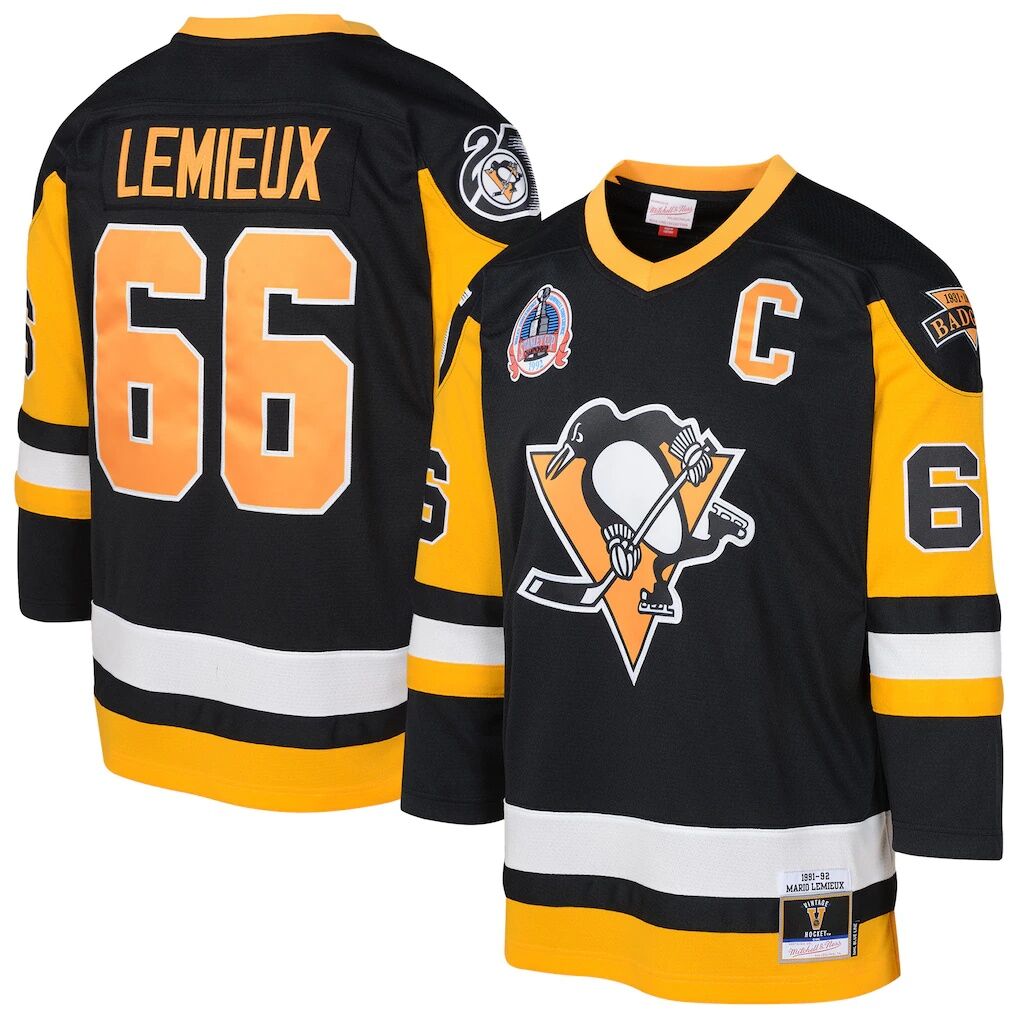 Mario Lemieux Pittsburgh Penguins Mitchell & Ness Youth 1991/92 Captain Patch Power Play Player Jersey