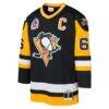 Mario Lemieux Pittsburgh Penguins Mitchell & Ness Youth 1991/92 Captain Patch Power Play Player Jersey - Black - Side View