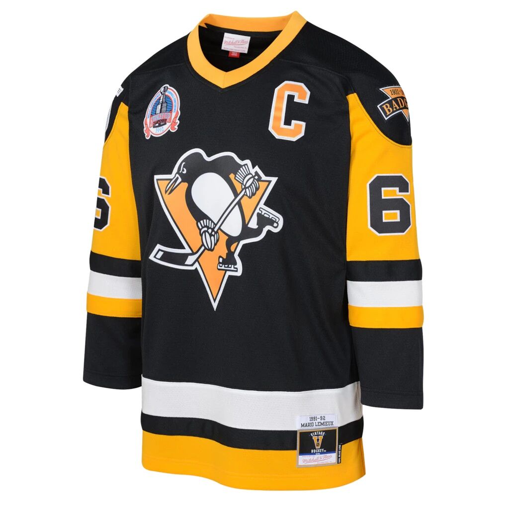 Mario Lemieux Pittsburgh Penguins Mitchell & Ness Youth 1991/92 Captain Patch Power Play Player Jersey