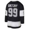 Wayne Gretzky Los Angeles Kings Mitchell & Ness Youth 1992/93 Captain Patch Power Play Player Jersey - Black - Detail View
