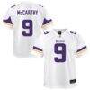 J.J. McCarthy Minnesota Vikings Nike Youth Game Jersey - White - Front View
