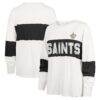 New Orleans Saints '47 Women's Clubhouse Pride Taylor Long Sleeve T-Shirt - Cream - Front View
