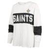 New Orleans Saints '47 Women's Clubhouse Pride Taylor Long Sleeve T-Shirt - Cream - Side View