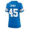 Isaac Ukwu Detroit Lions Nike Women's Game Jersey - Blue - Detail View