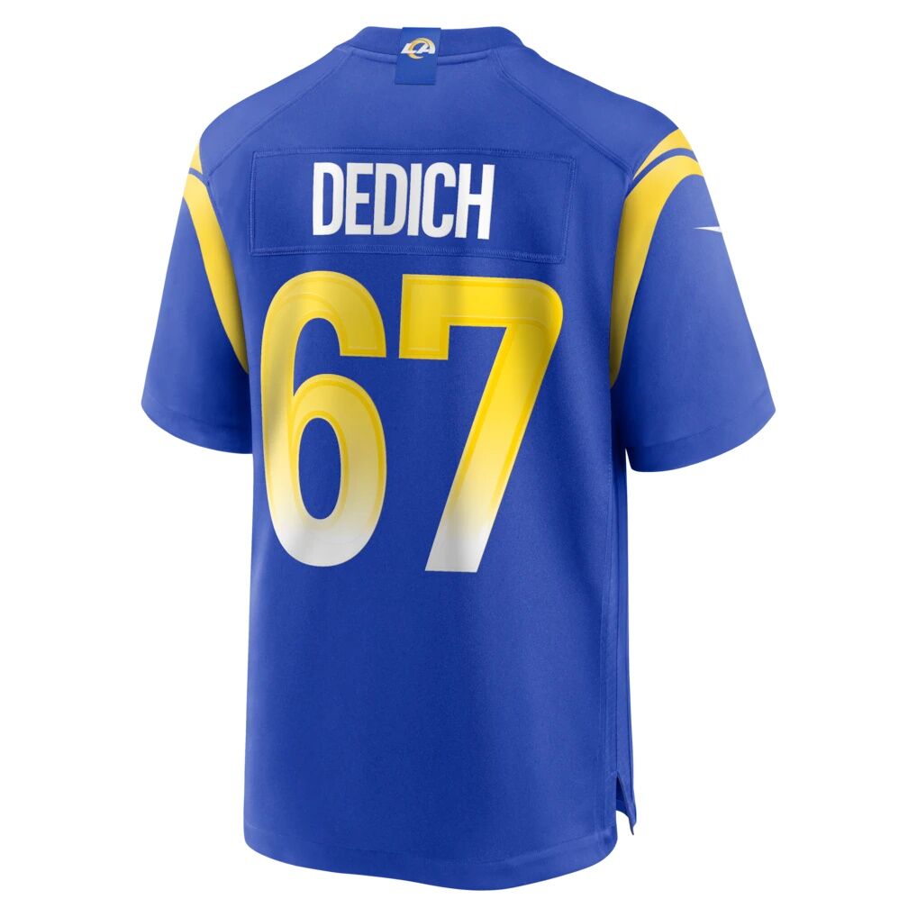 Justin Dedich Los Angeles Rams Nike Game Jersey -  Royal