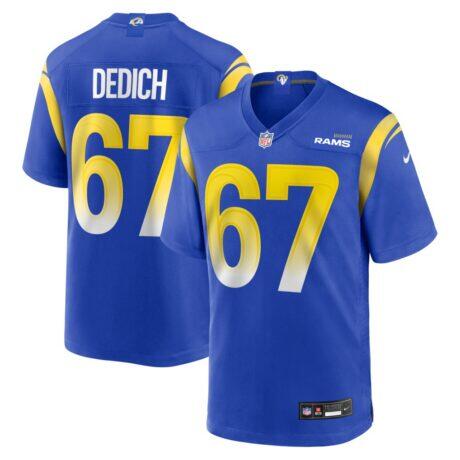 Justin Dedich Los Angeles Rams Nike Game Jersey - - Front View
