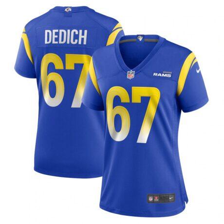 Justin Dedich Los Angeles Rams Nike Women's Game Jersey - - Front View