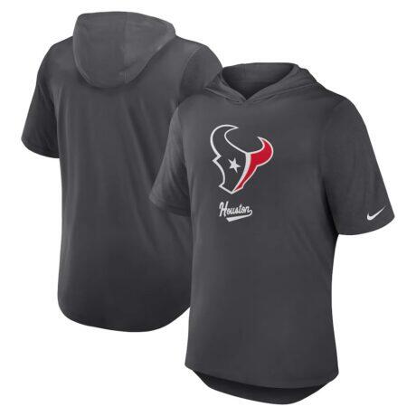 Houston Texans Nike Tri-Blend Performance Hoodie T-Shirt - - Front View