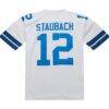 Roger Staubach Dallas Cowboys 1975 Mitchell & Ness Authentic Throwback Retired Player Jersey - White - Detail View