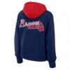 Atlanta Braves Fashion7 Women's Oversized Legacy Favorite Spectator Pullover Hoodie - Navy - Detail View
