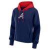 Atlanta Braves Fashion7 Women's Oversized Legacy Favorite Spectator Pullover Hoodie - Navy - Side View