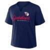 Cleveland Guardians Fashion7 Women's Fan Fave Stadium Slub Boxy Notch Neck T-Shirt - Navy - Side View
