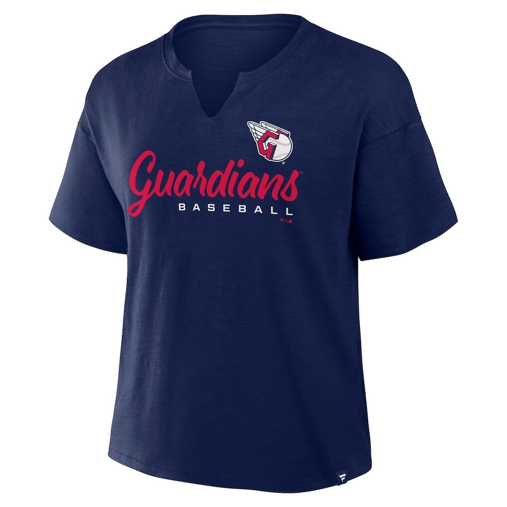 Cleveland Guardians Fashion7 Women's Fan Fave Stadium Slub Boxy Notch Neck T-Shirt