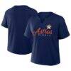 Houston Astros Fashion7 Women's Fan Fave Stadium Slub Boxy T-Shirt - Navy - Front View