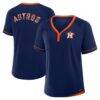 Houston Astros Fashion7 Women's League Diva Star Raglan V-Neck T-Shirt - Navy - Front View