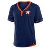 Houston Astros Fashion7 Women's League Diva Star Raglan V-Neck T-Shirt - Navy - Side View