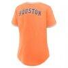 Houston Astros Fashion7 Women's Binge Worthy Stadium Slub V-Neck T-Shirt - Orange - Detail View