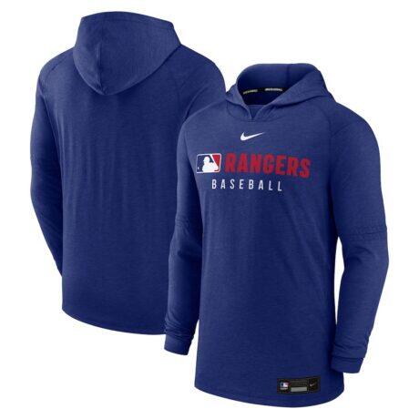 Texas Rangers Nike Authentic Collection Lightweight Dri-FIT Hoodie - Heather Royal