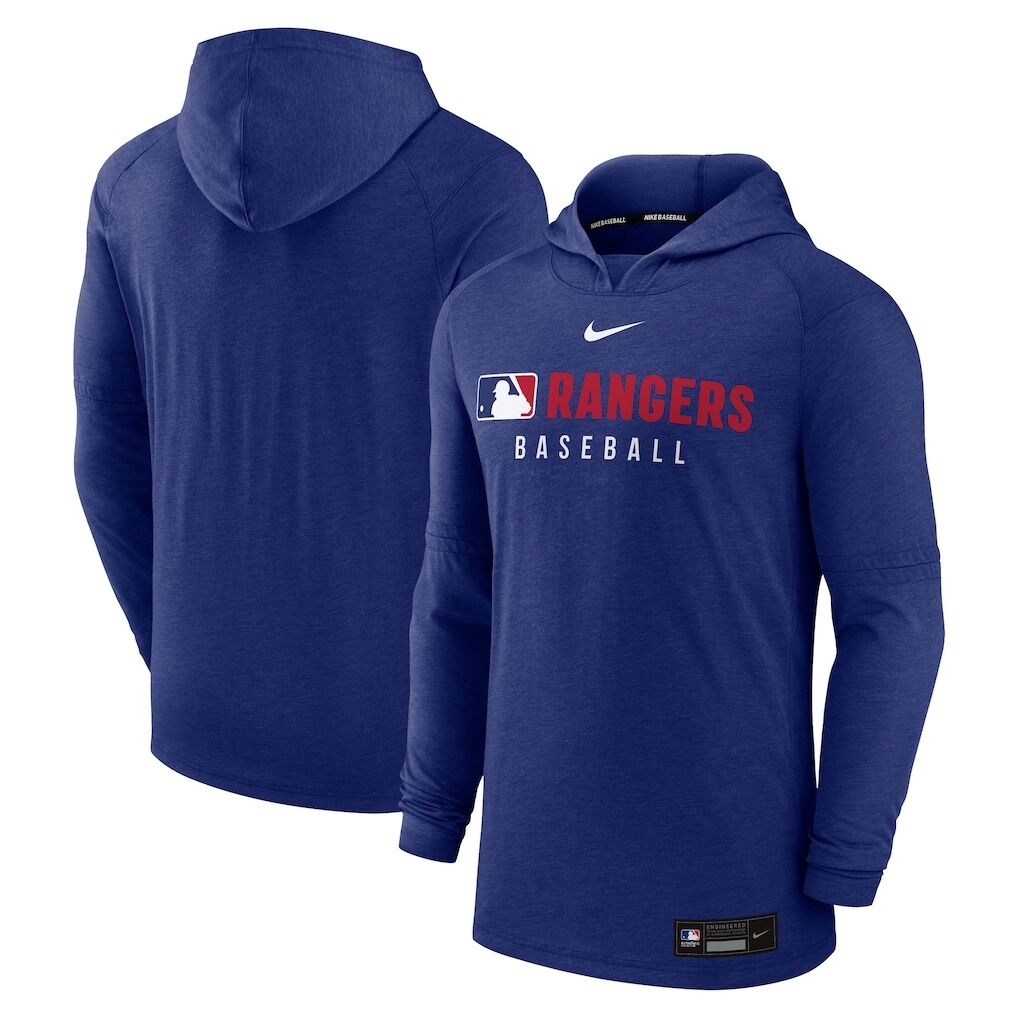Texas Rangers Nike Authentic Collection Lightweight Dri-FIT Hoodie – Heather Royal