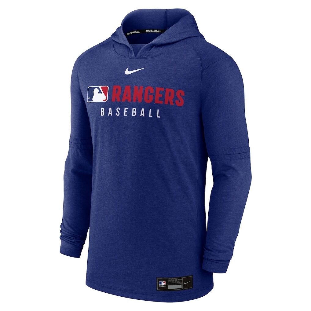 Texas Rangers Nike Authentic Collection Lightweight Dri-FIT Hoodie – Heather Royal