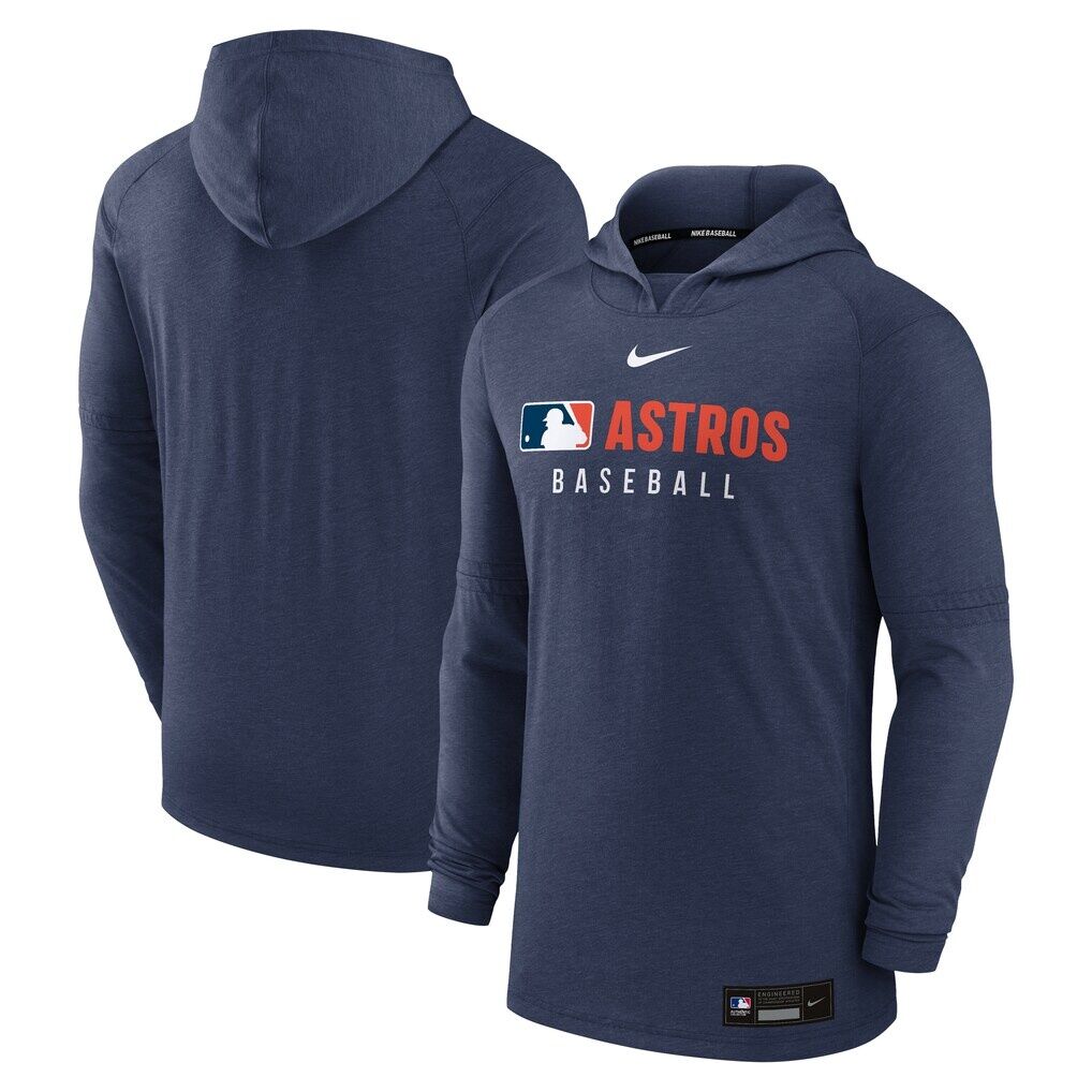 Houston Astros Nike Authentic Collection Lightweight Dri-FIT Hoodie – Heather Navy