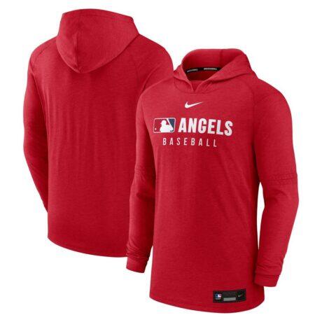 Los Angeles Angels Nike Authentic Collection Lightweight Dri-FIT Hoodie - - Front View