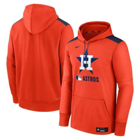 Houston Astros Nike Authentic Collection Performance Pullover Hoodie - Orange - Front View