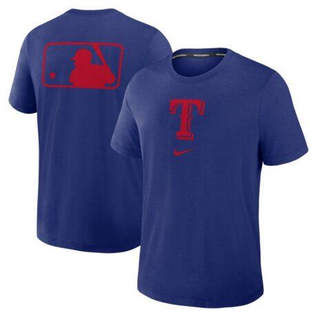 Texas Rangers Nike Authentic Collection Early Work Tri-Blend Dri-FIT T-Shirt - Royal - Front View