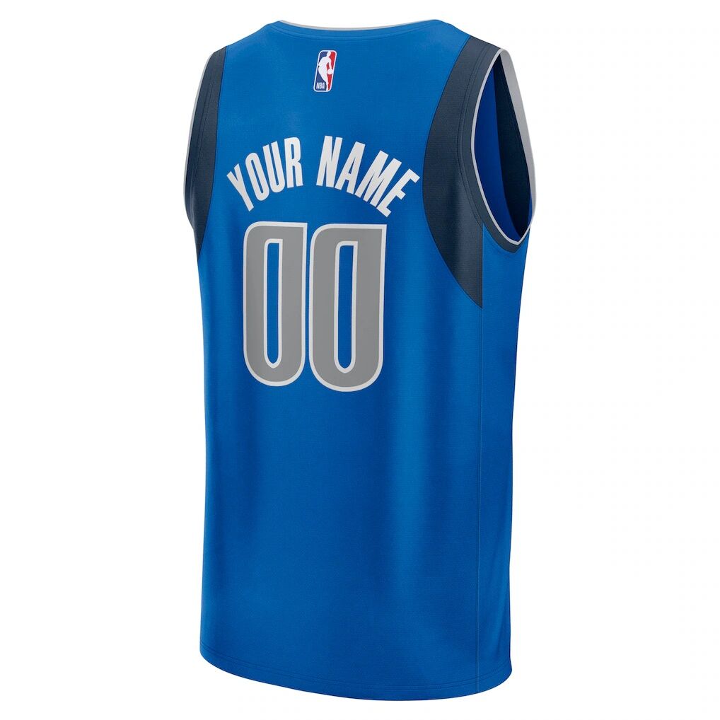 Dallas Mavericks Fashion7 Youth Fast Break Custom Replica Jersey - Blue  - Icon Edition