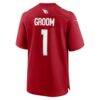 Number 1 Groom Arizona Cardinals Nike Game Jersey - - Detail View