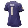 Number 1 Bride Baltimore Ravens Nike Women's Game Jersey - Purple - Detail View