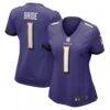 Number 1 Bride Baltimore Ravens Nike Women's Game Jersey - Purple - Front View