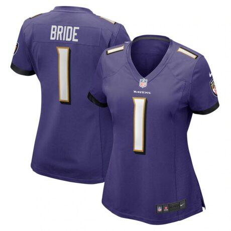 Number 1 Bride Baltimore Ravens Nike Women's Game Jersey - Purple - Front View