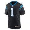 Number 1 Groom Carolina Panthers Nike Game Jersey - Black - Side View