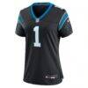 Number 1 Bride Carolina Panthers Nike Women's Game Jersey - Black - Side View