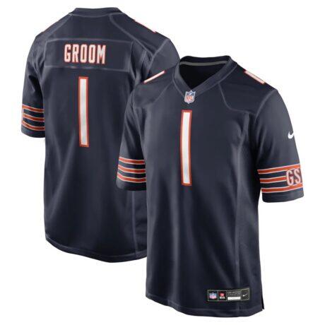 Number 1 Groom Chicago Bears Nike Game Jersey - Navy - Front View