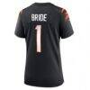 Number 1 Bride Cincinnati Bengals Nike Women's Game Jersey - Black - Detail View
