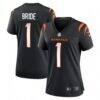Number 1 Bride Cincinnati Bengals Nike Women's Game Jersey - Black - Front View
