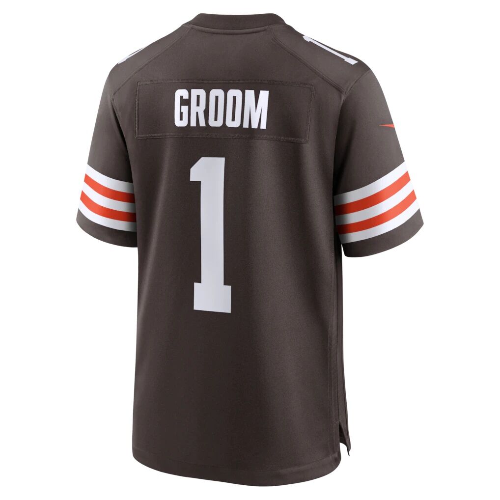Number 1 Groom Cleveland Browns Nike Game Jersey