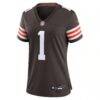 Number 1 Bride Cleveland Browns Nike Women's Game Jersey - Brown - Side View