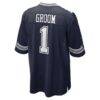 Number 1 Groom Dallas Cowboys Nike Game Jersey - Navy - Detail View