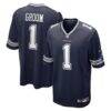 Number 1 Groom Dallas Cowboys Nike Game Jersey - Navy - Front View