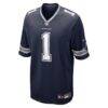 Number 1 Groom Dallas Cowboys Nike Game Jersey - Navy - Side View