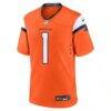 Number 1 Groom Denver Broncos Nike Game Jersey - Orange - Side View